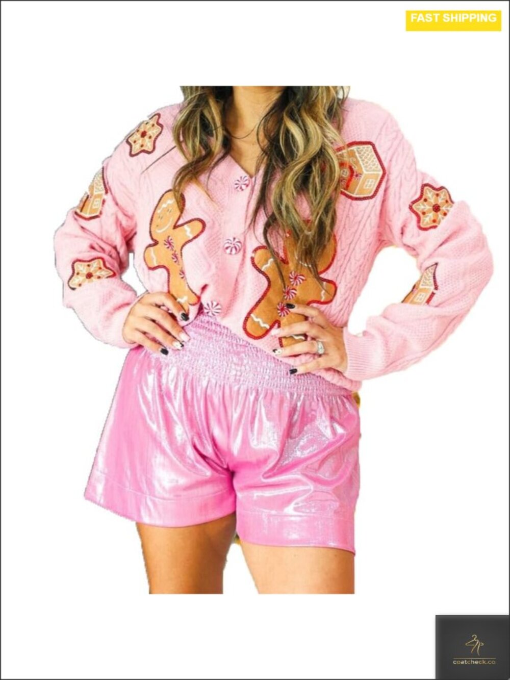 Sequin Nutcracker Christmas Cardigan Sweater Women Long Sleeve Button Up